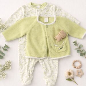 Gymboree, Baby Sweet Pea Themed Outfit Set, 0-3M, Vegetable Cottagecore Unisex
